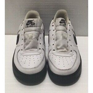 Size 5 (GS) - Nike Air Force 1 Low White Black - CV7663-101 PREOWNED